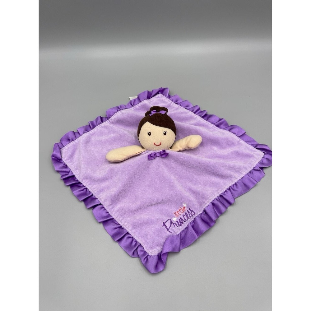 Baby Starters Little Princess Doll Lovey Brunette Purple Security Blanket